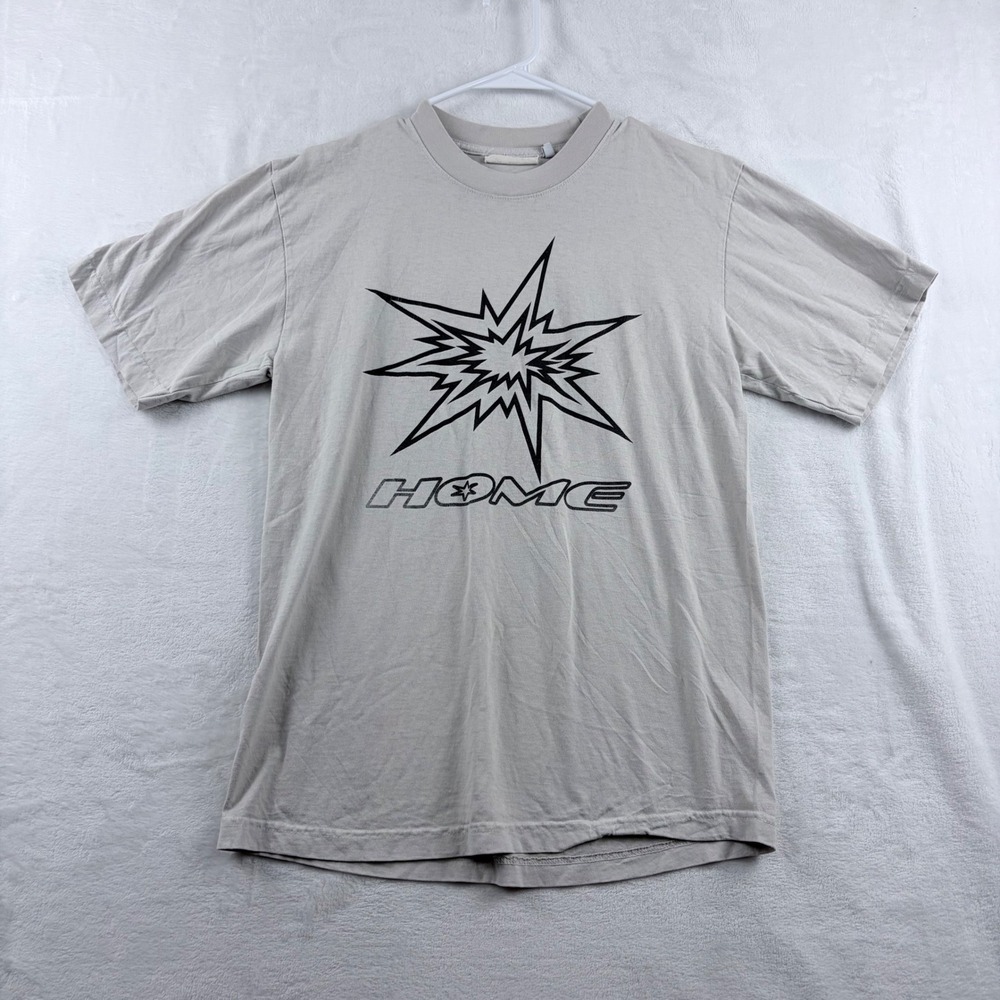 HOME Graphic Burst T-Shirt‎ Gray Short Sleeve Streetwear Tee Size Small